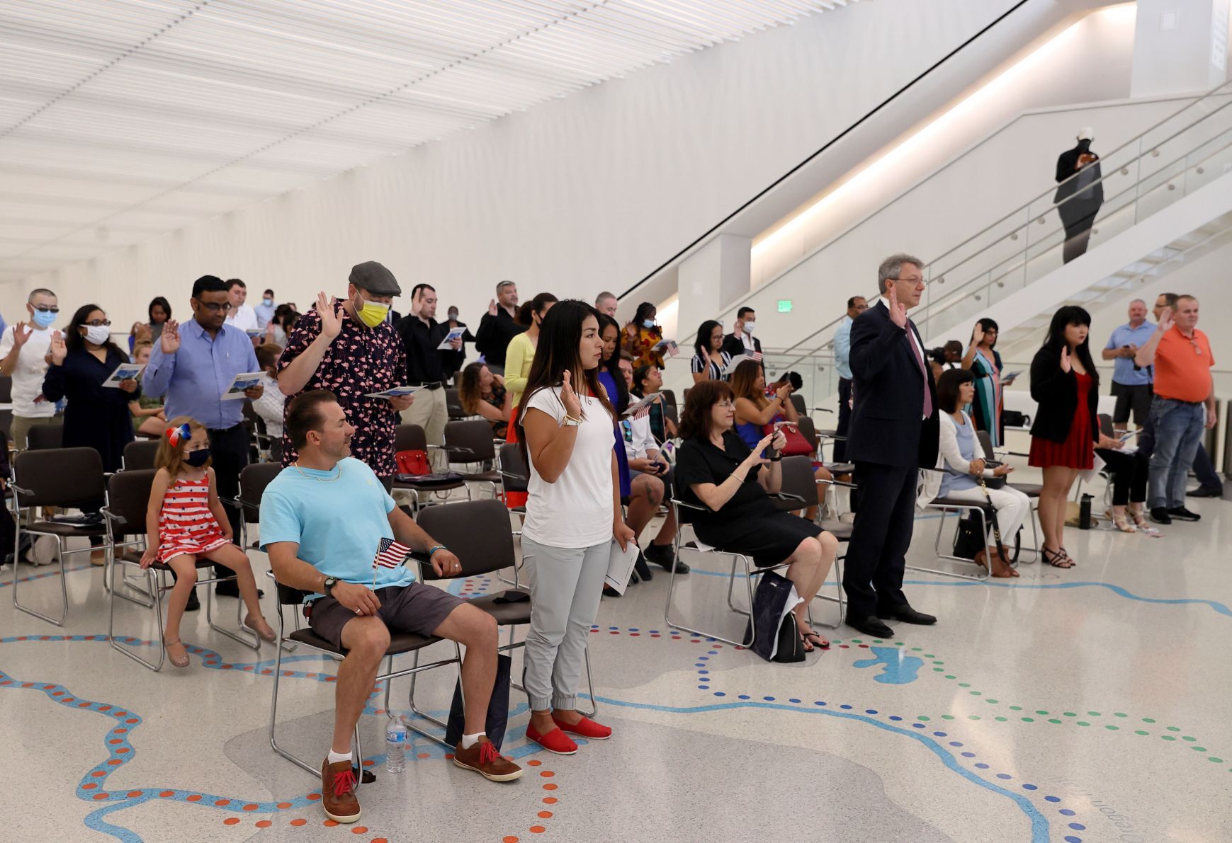 Naturalization ceremony at the Arch for new citizens